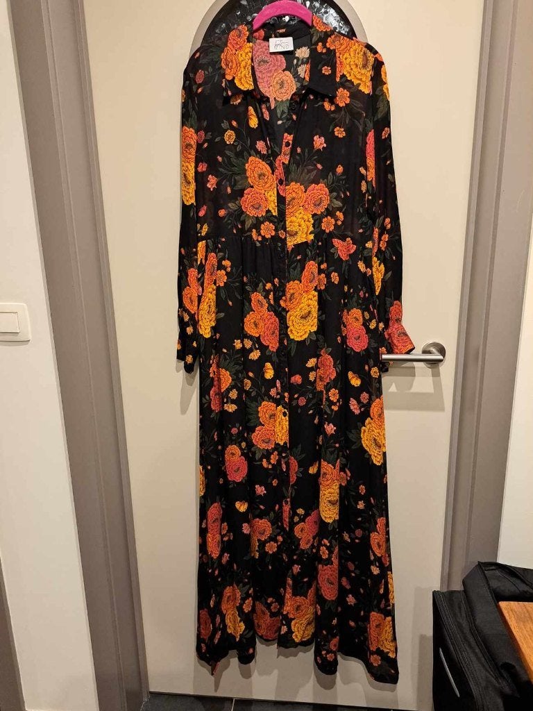 Heart Mind, maxi jurk mt 40, 150cm lang, Belgisch merk, Kleding | Dames, Maat 38/40 (M), Meerkleurig, Ophalen of Verzenden, Onder de knie