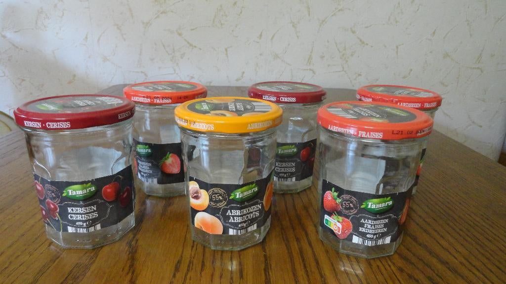 pots à confiture, Maison & Meubles, Pot de stockage, Enlèvement ou Envoi, Comme neuf, Verre