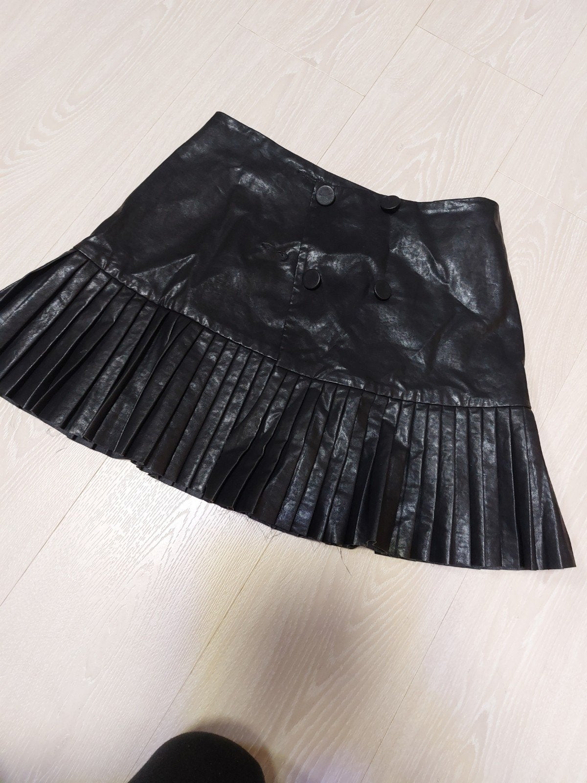 Mooi zwart leren rokje,  maat M, Kleding | Dames, Rokken, Ophalen of Verzenden, Maat 38/40 (M), Zwart
