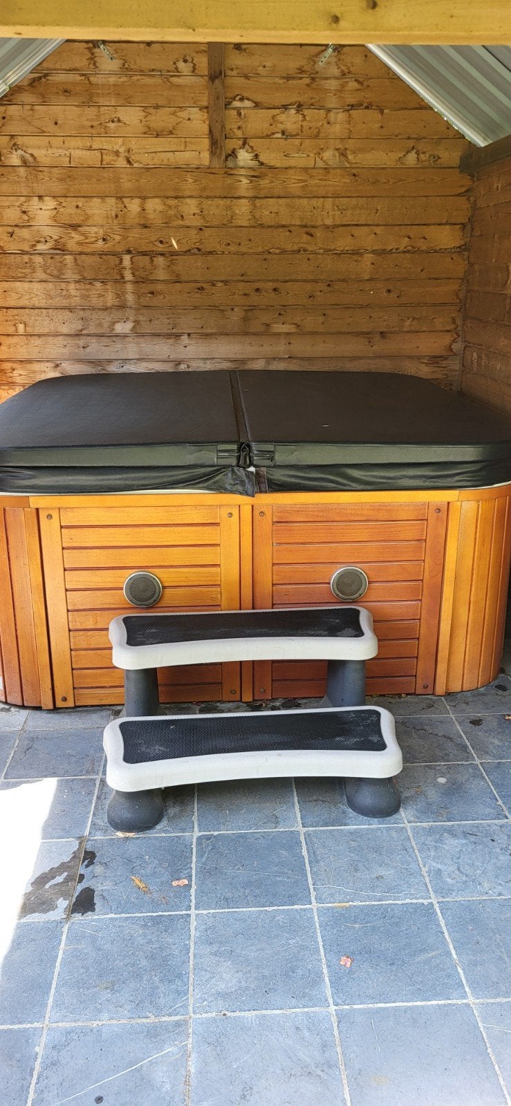 jacuzzi, Enlèvement, Utilisé, Couverture, Fixé