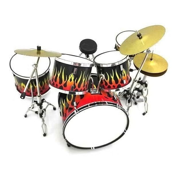Miniatuur decoratief flames drumstel, Ophalen of Verzenden, Nieuw