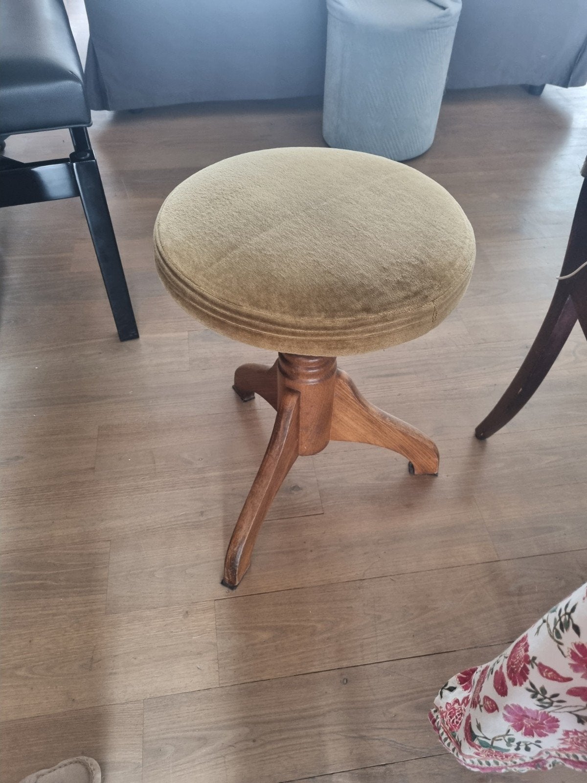 Tabouret de piano en bois  très solide, vert, Enlèvement, Utilisé, Bois
