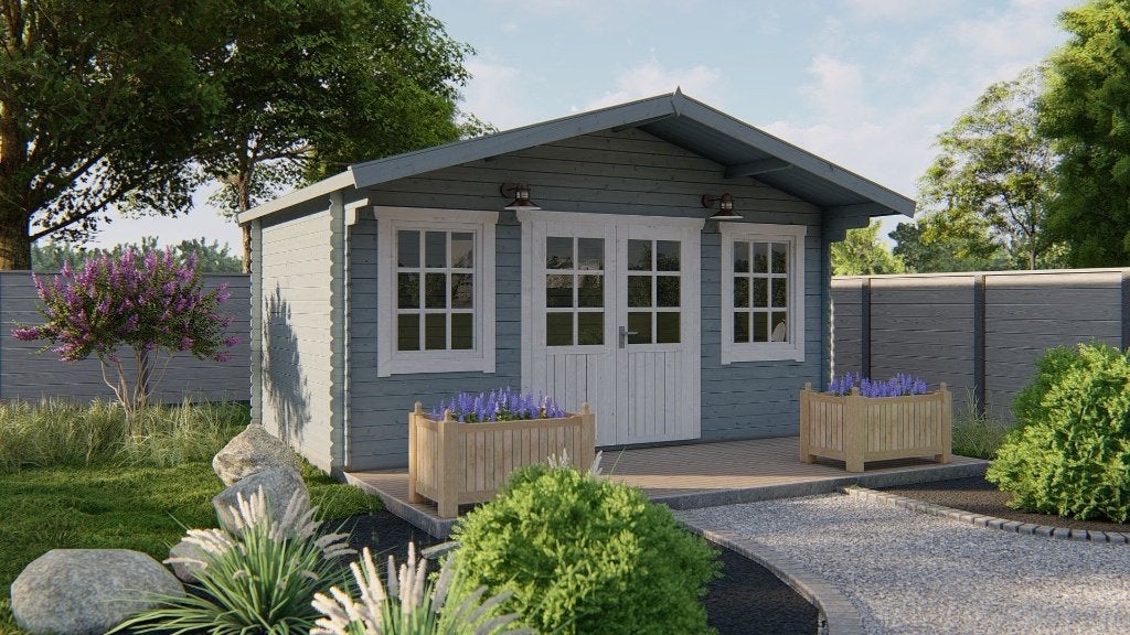 Blokhut - Tuinhuis Skyler | 28 mm | vuren onbehandeld, Verzenden, Nieuw