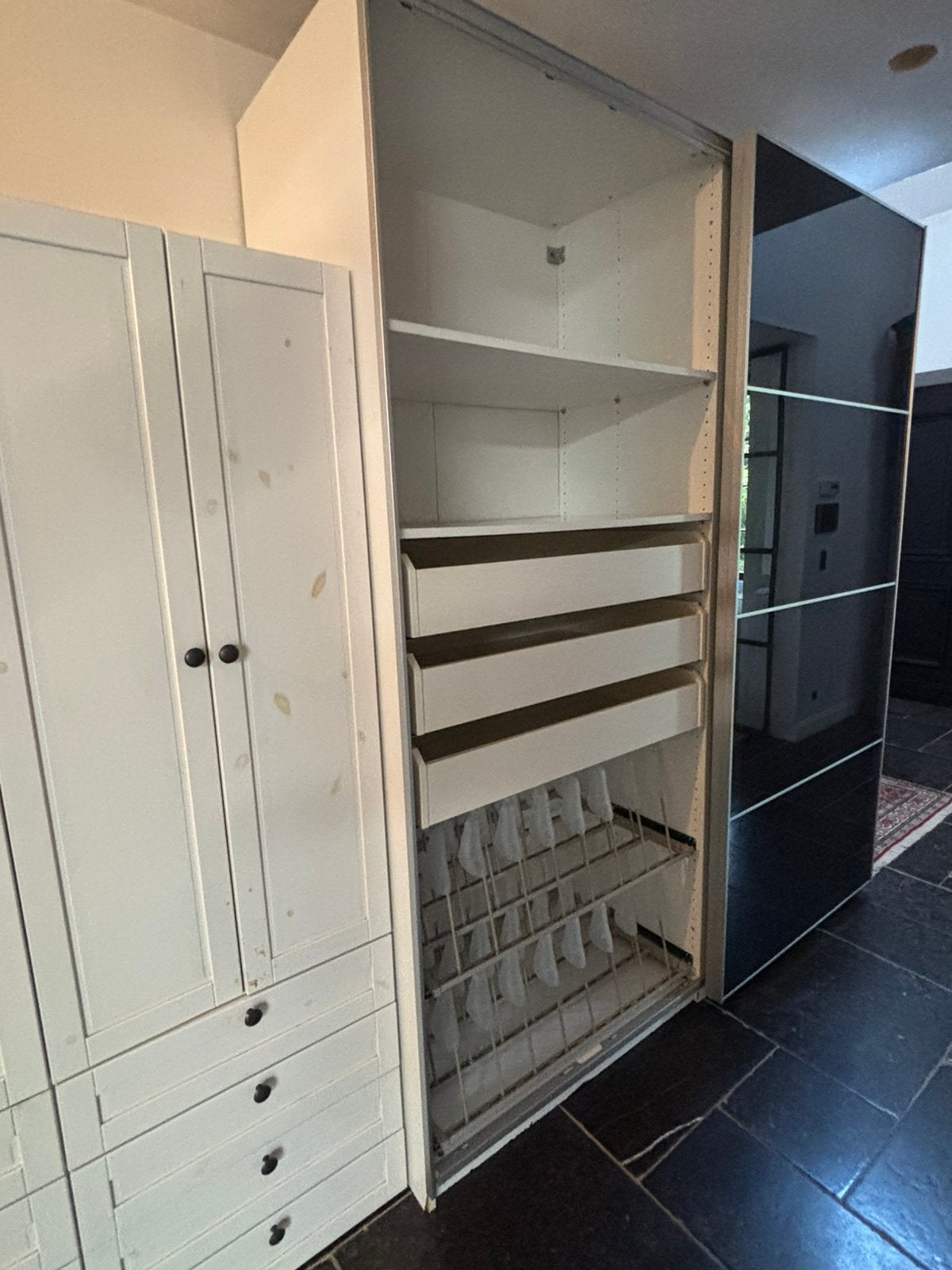 Armoire PAX, meuble à chaussures porte coulissante en verre, Enlèvement, Comme neuf