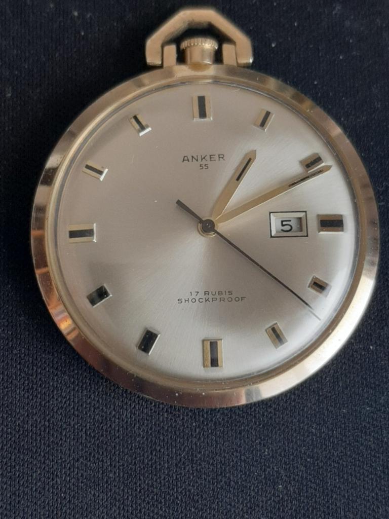 Elegante gousset classique ANKER ultra plate1960 Etat 👌, Argent