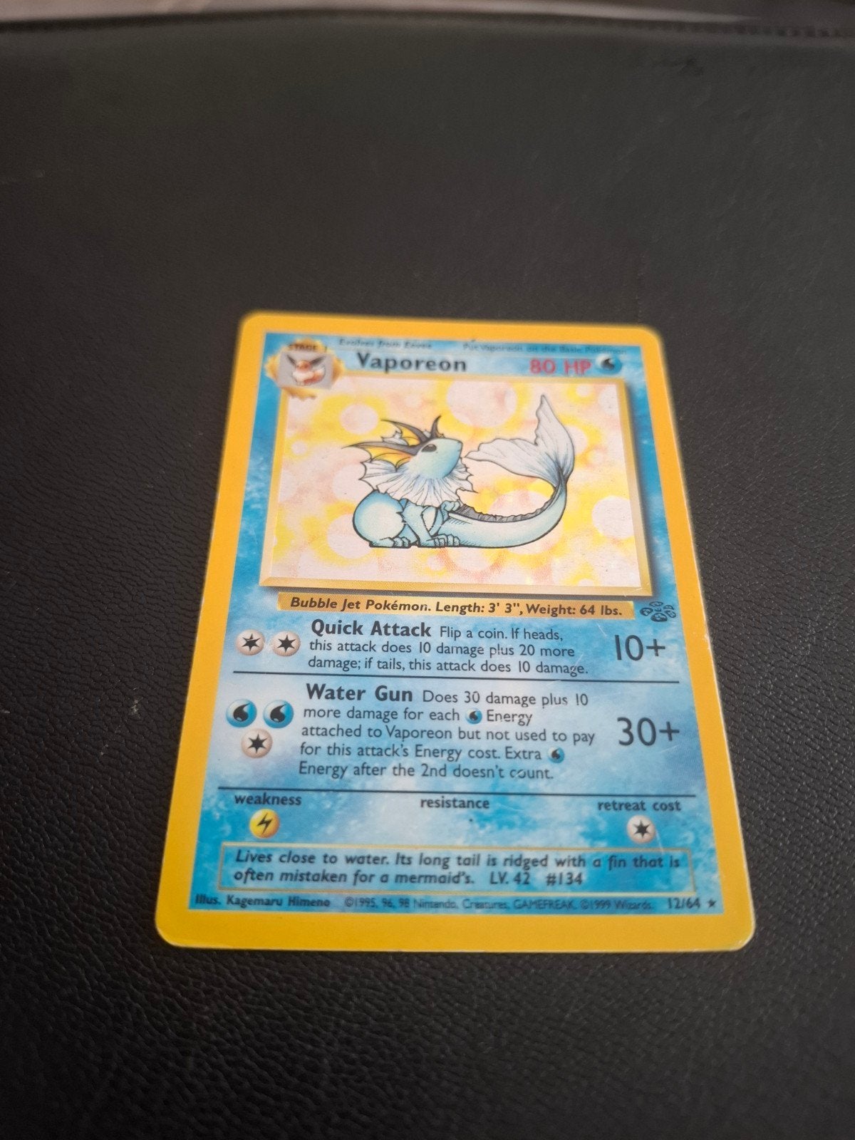 Set de cartes Pokémon Vaporeon 12/64 Jungle Holo Foil, Enlèvement ou Envoi, Foil