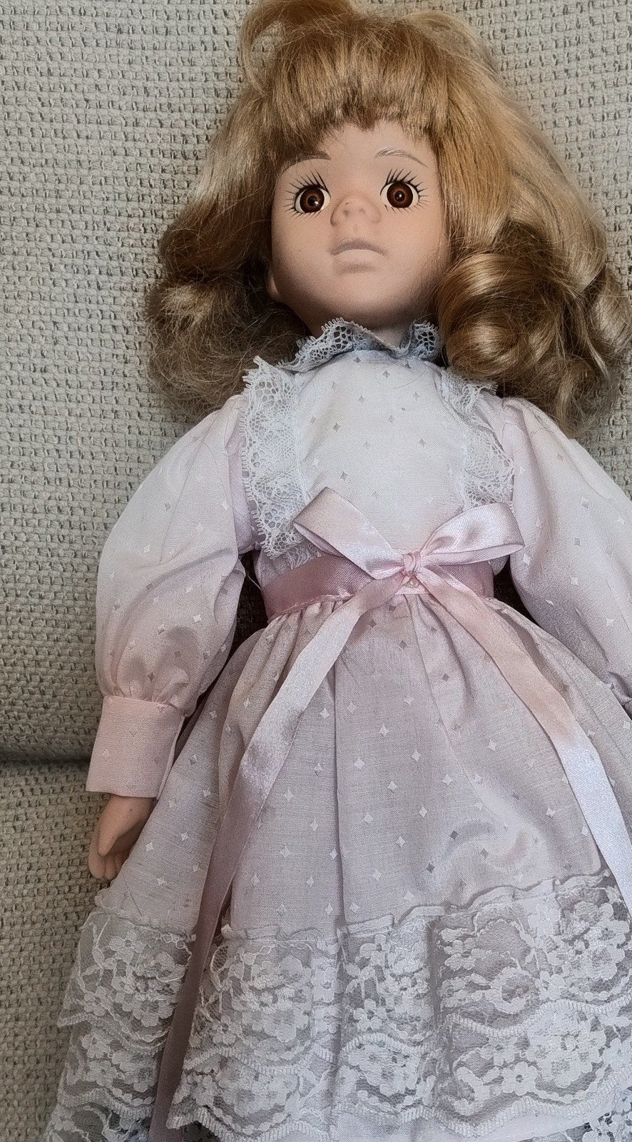 Porseleinen pop. 40 CM vintage, Ophalen, Pop