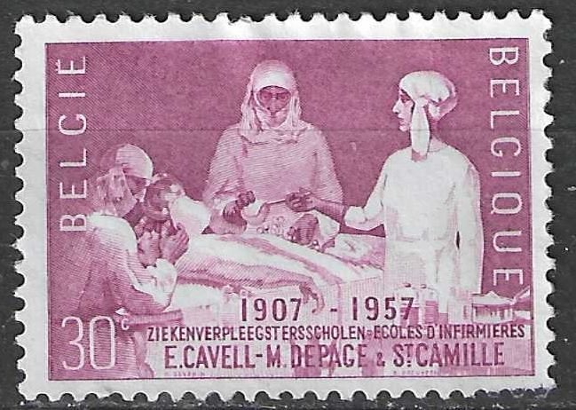 Belgie 1957 - Yvert/OBP 1038 - Verpleegsterscholen (ST), Postzegels en Munten, Postzegels | Europa | België, Verzenden, Gestempeld