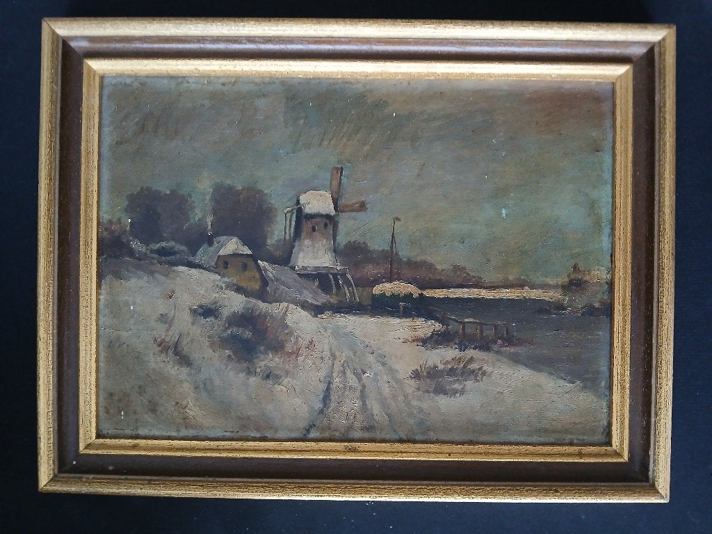Peinture à l'huile sur bois assez ancienne, Maison & Meubles, Accessoires pour la Maison | Cadres, Bois, Enlèvement