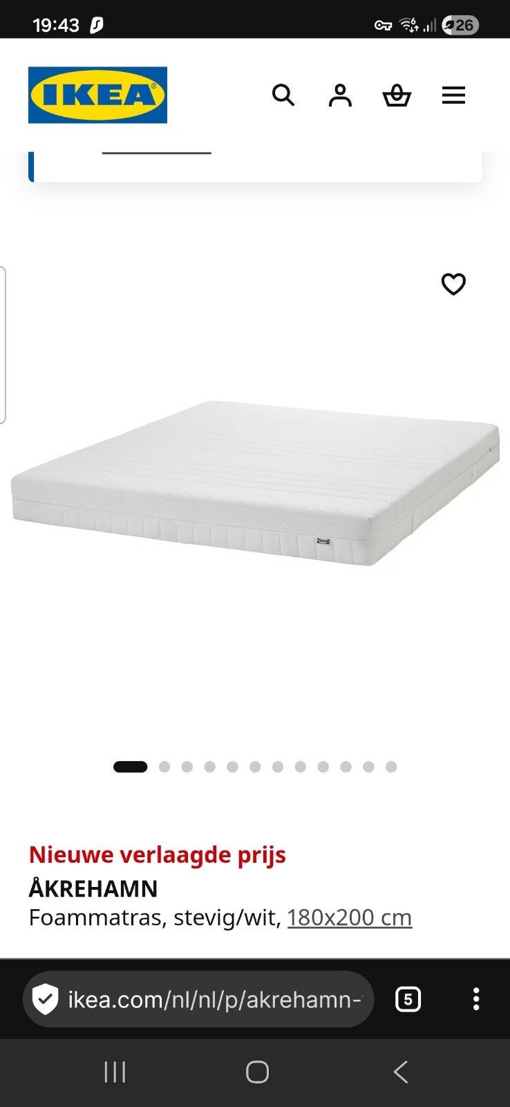 Akrehamn matras 180200, Enlèvement, Matelas
