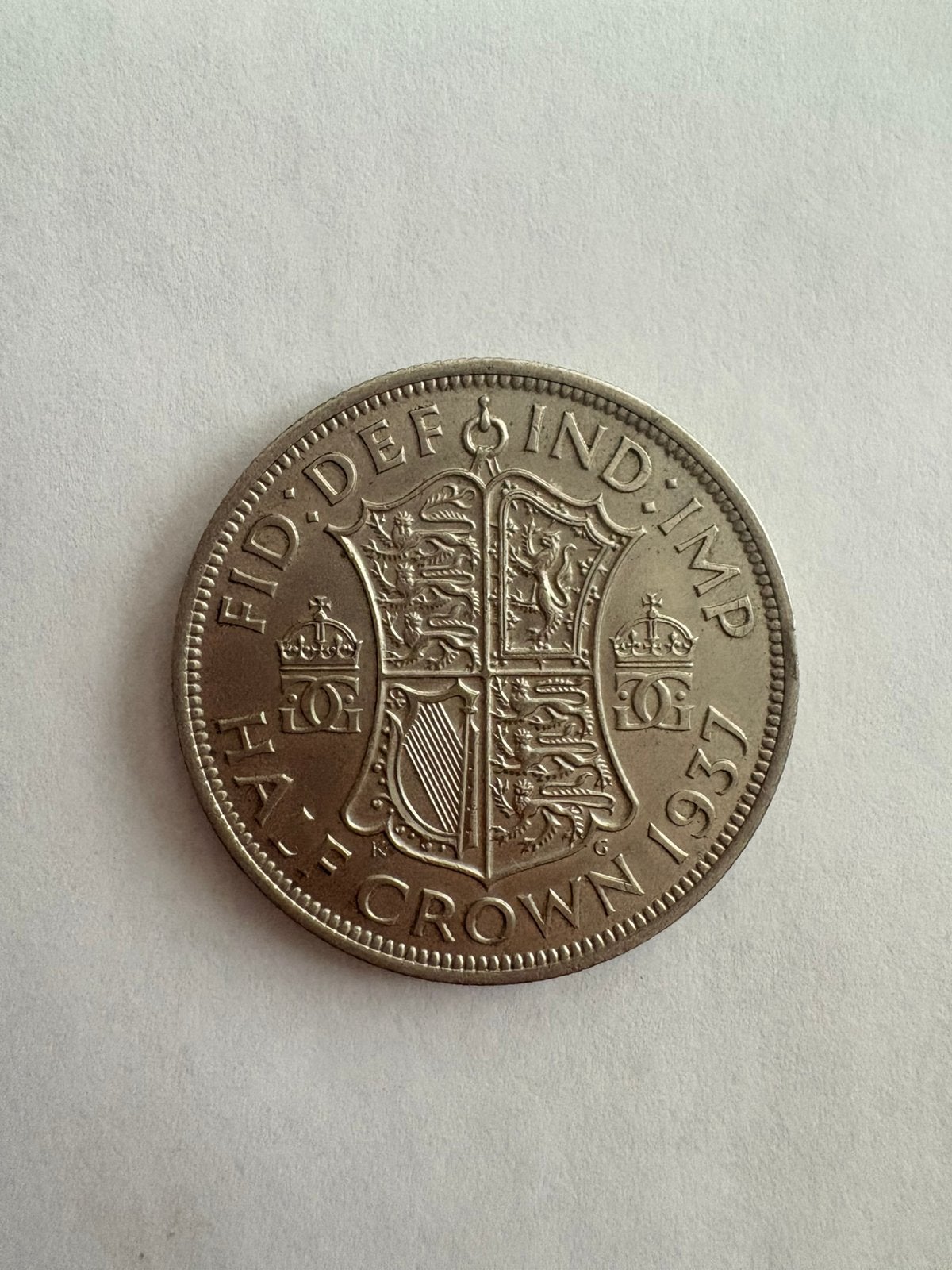 Pièce de monnaie Half Crown 1937 - George VI - Argent, Envoi, Argent
