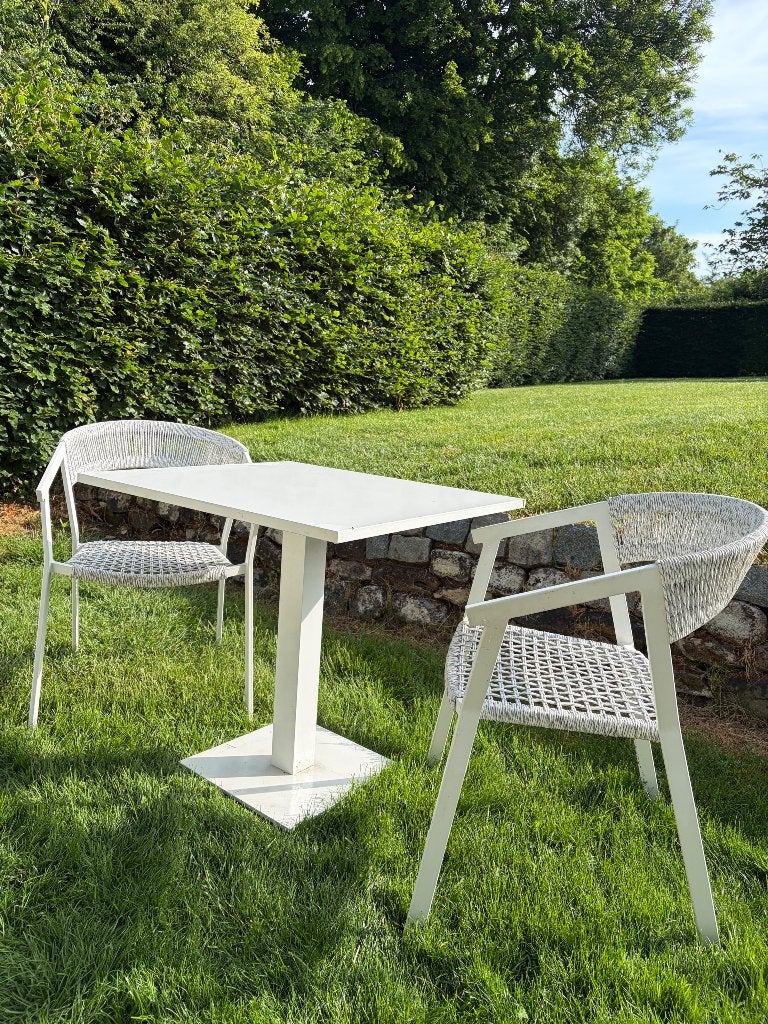 Wit aluminium tuinmeubilair | Topconditie, Aluminium, Zo goed als nieuw, Loungeset, Stoel