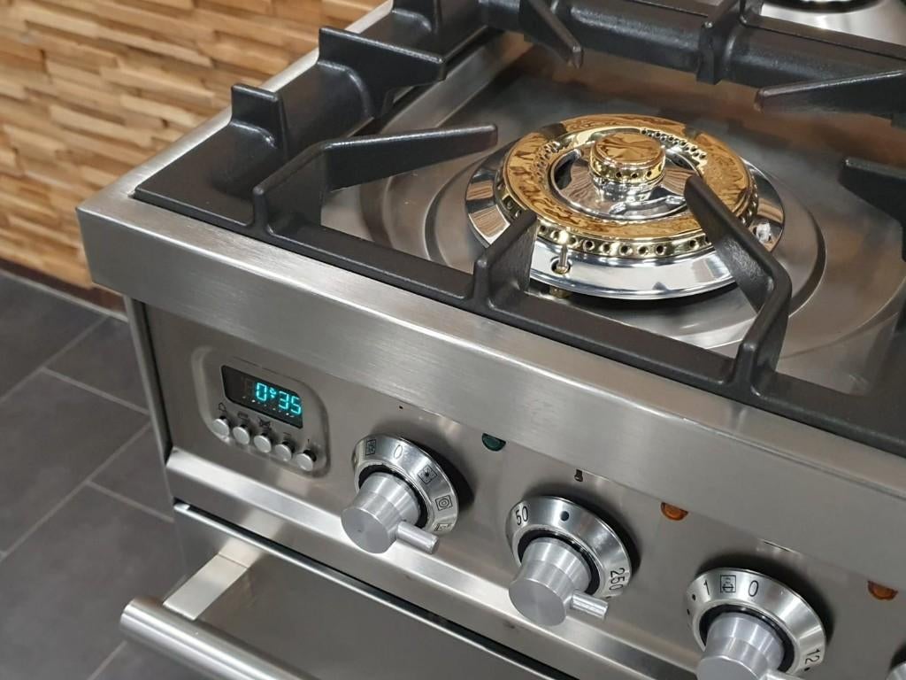 🔥Luxe Boretti Quadra Fornuis 100cm RVS  3 ovens ! Frytop, Ophalen, 60 cm of meer, Grill, Zo goed als nieuw