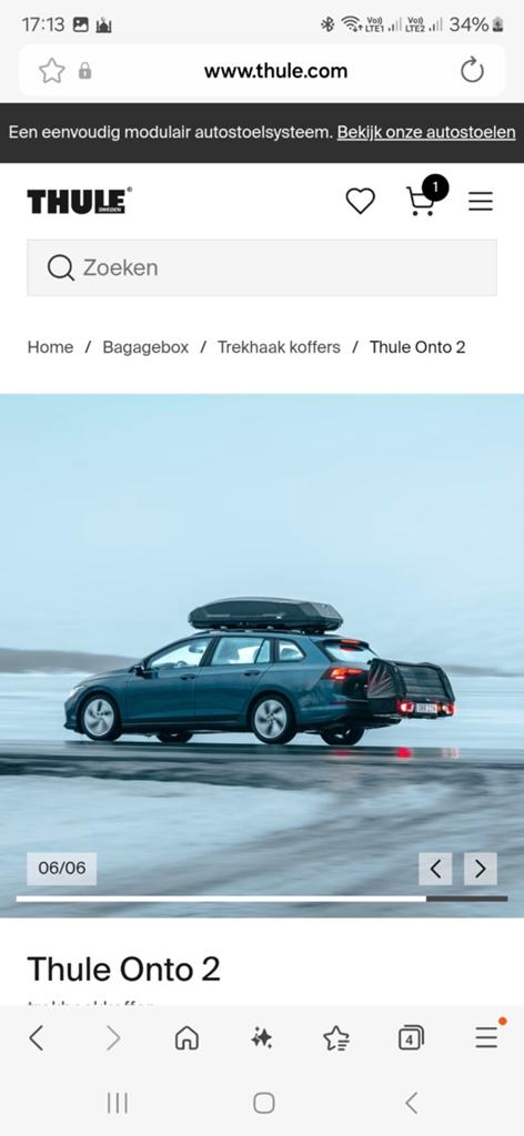 Thule onto 2 te huur., Ophalen of Verzenden