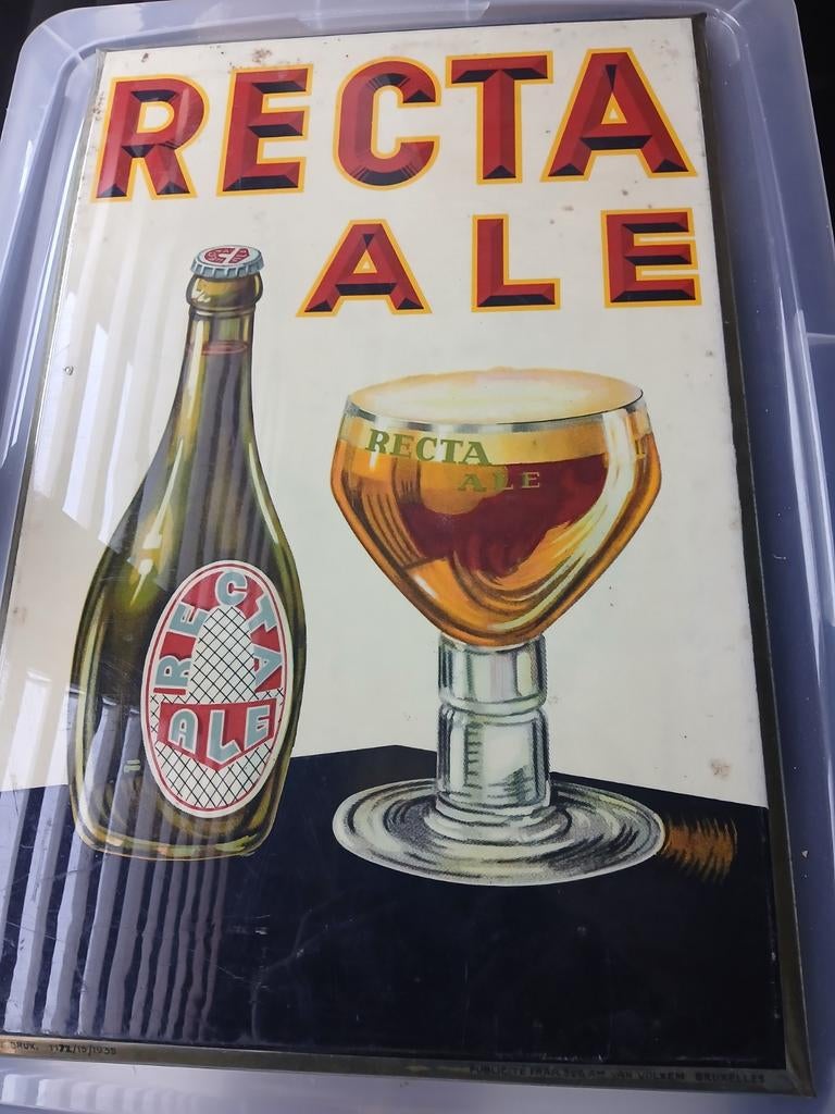 Reclame Glacoide 1935 Recta Ale, Ophalen of Verzenden, Zo goed als nieuw, Reclamebord, Plaat of Schild, Overige merken
