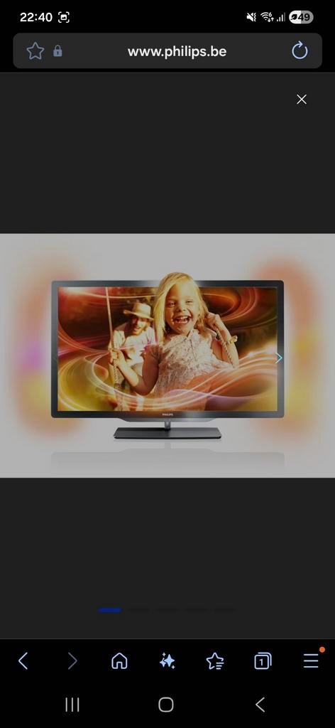 tv philips  ambi ligts  led 47 inch 150€, Antiek en Kunst