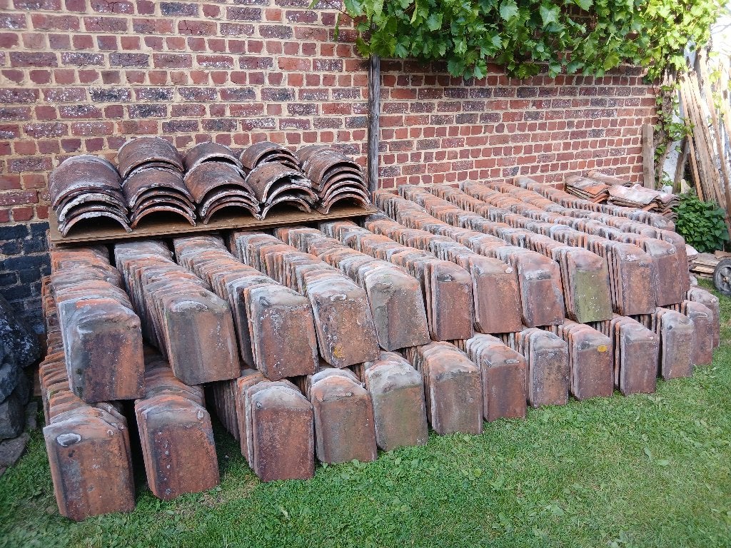+- 70 m2 boomse pannen, Doe-het-zelf en Bouw, Ophalen, Gebruikt, Steen of Klei, 15 m² of meer