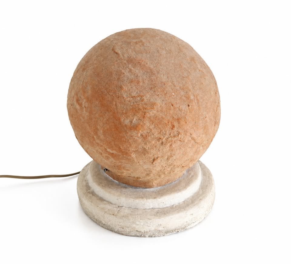 Vintage organische glasvezel lamp betonnen voet - Moon Rock, Ophalen