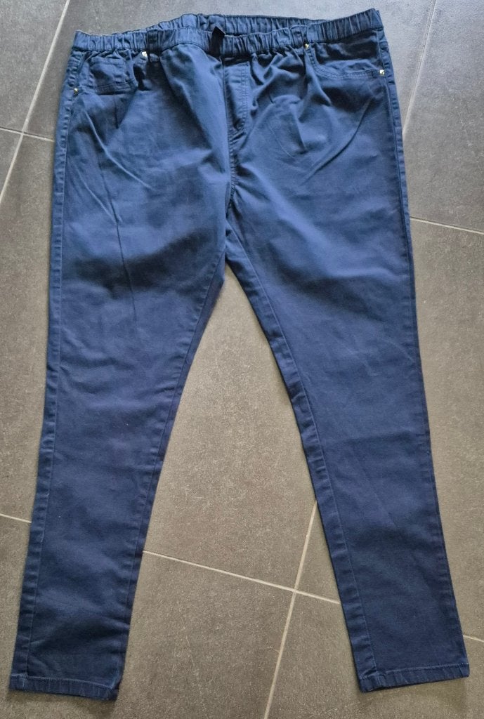 Donkerblauwe broek maat 52 (FR), Ophalen of Verzenden, Gedragen, Blauw, Broek of Spijkerbroek