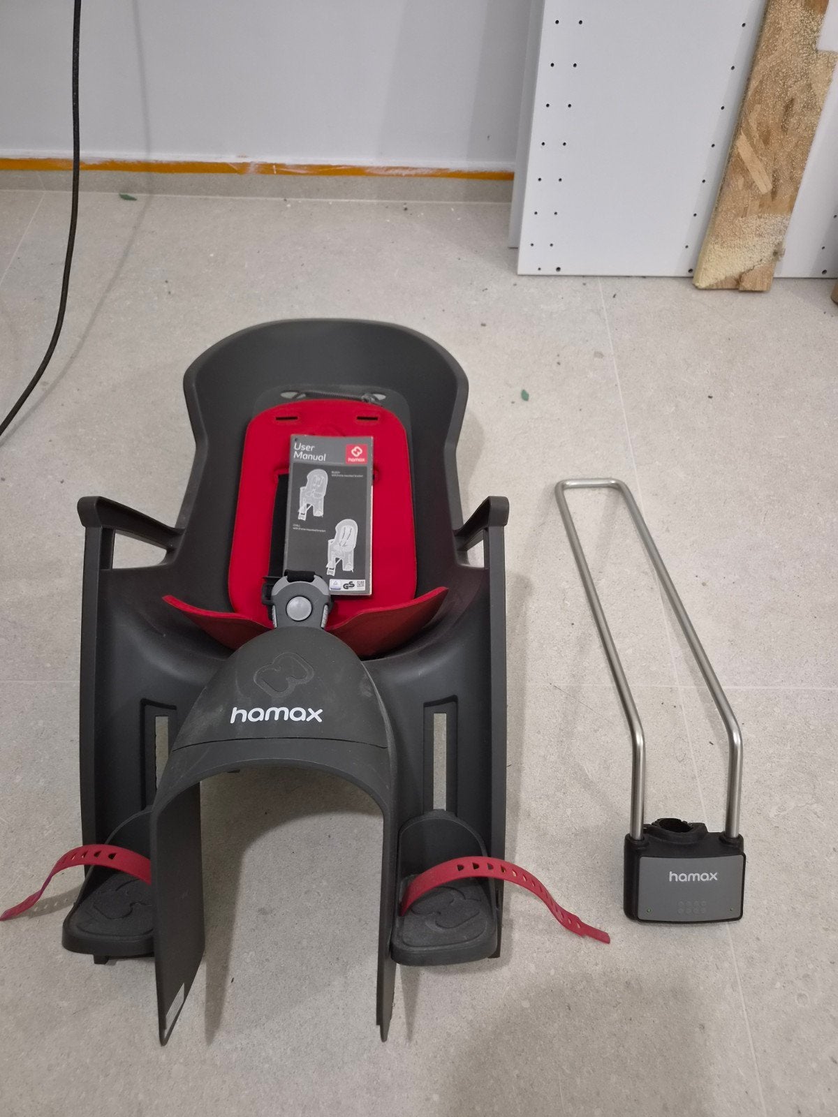 hamax siège enfant vélo, Achterzitje, Voetsteuntjes, 0 t/m 18 kg, Ophalen of Verzenden