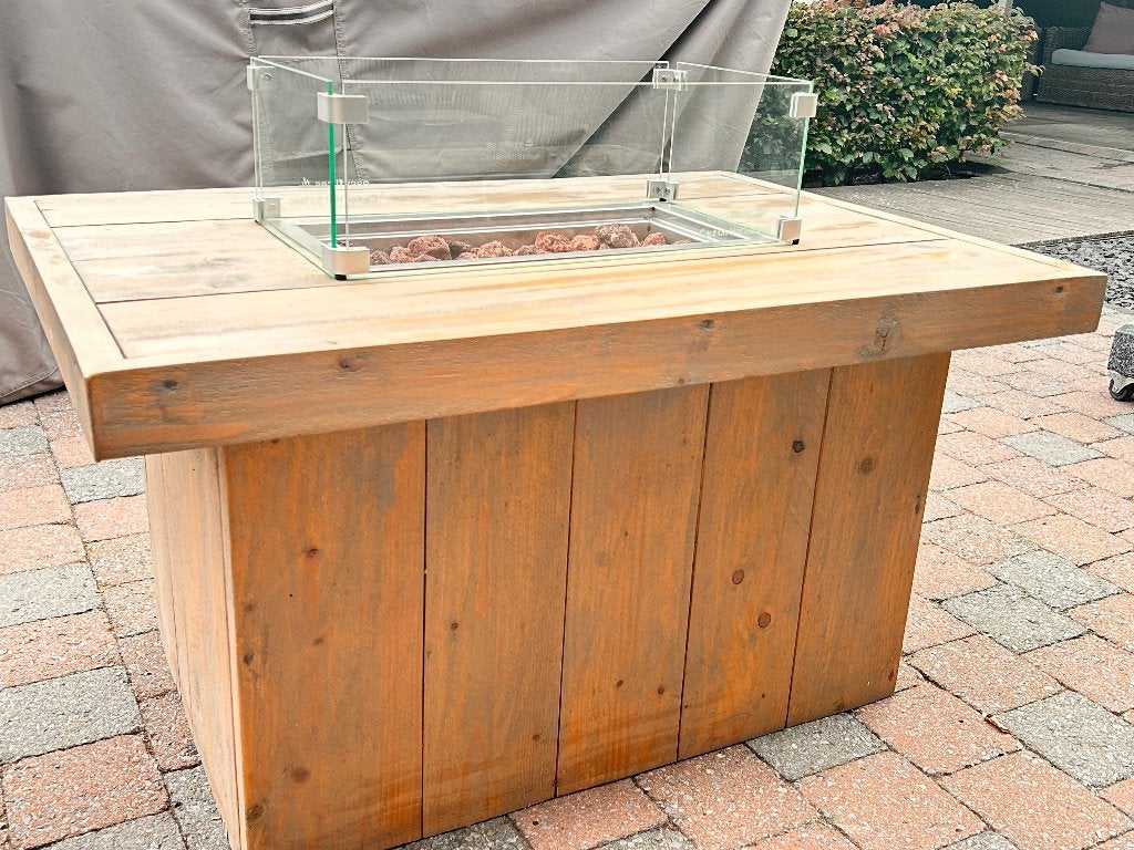 vuurtafel uit steigerhout, Ophalen, Zo goed als nieuw