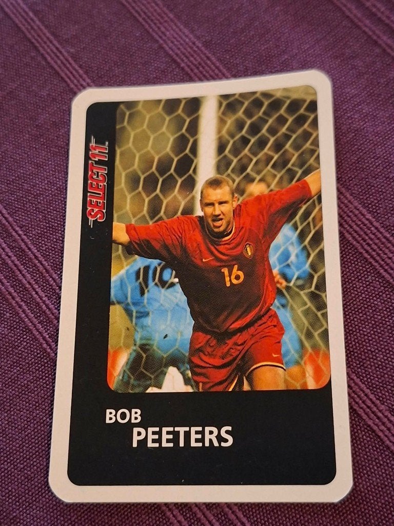Voetbalkaart : Bob Peeters / Rode Duivels, Verzamelen, Ophalen of Verzenden, Zo goed als nieuw, Spelerskaart