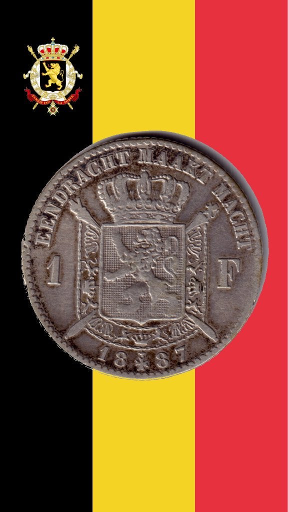 1 franc 1887 VL (sans point) - Léopold II, Monnaie en vrac, Argent, Argent, Envoi
