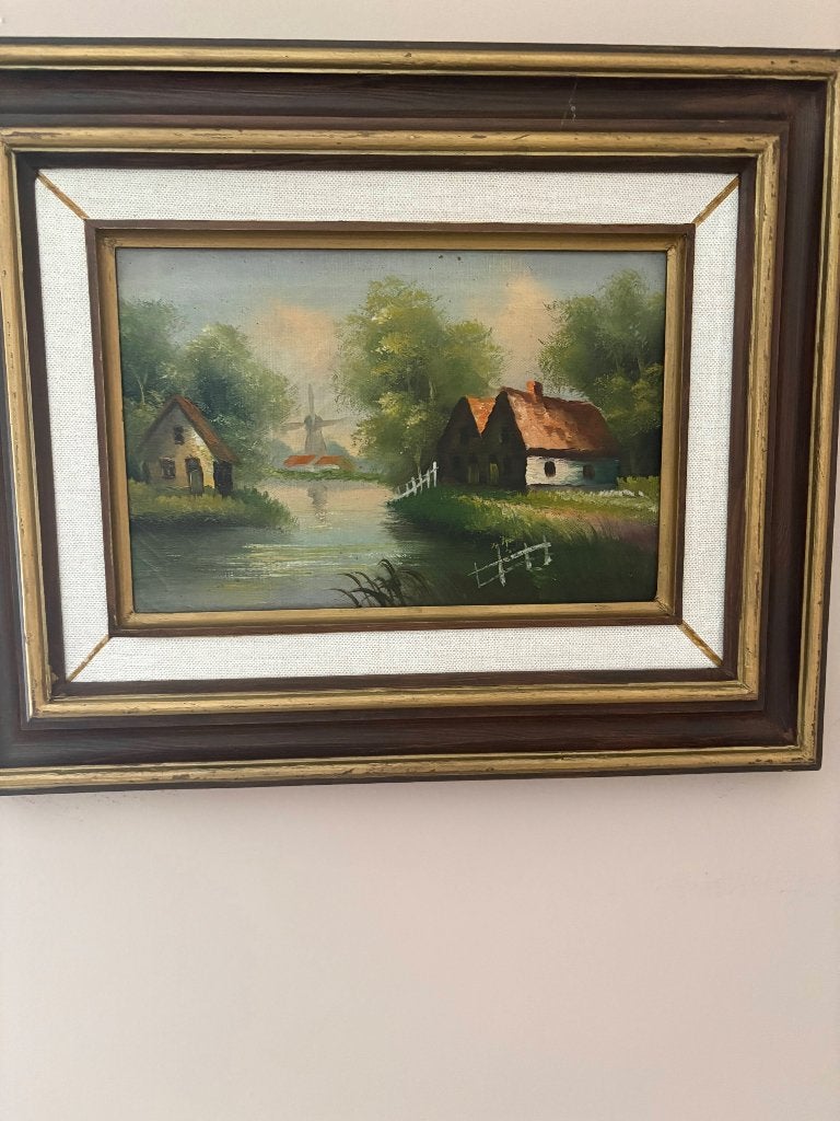 Decoratief landschapsschilderij, Peinture à l'huile, Paysage, Enlèvement, Toile