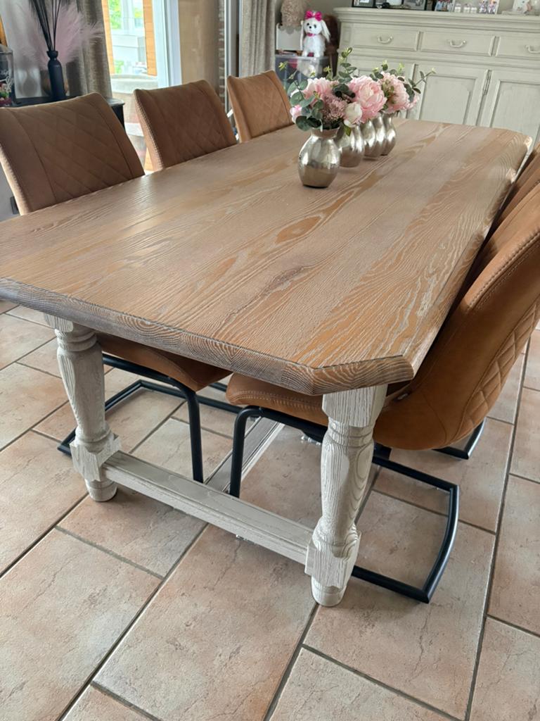 Prachtige eiken eetkamertafel zonder stoelen, Huis en Inrichting, Tafels | Eettafels, Ophalen, Zo goed als nieuw, Eikenhout