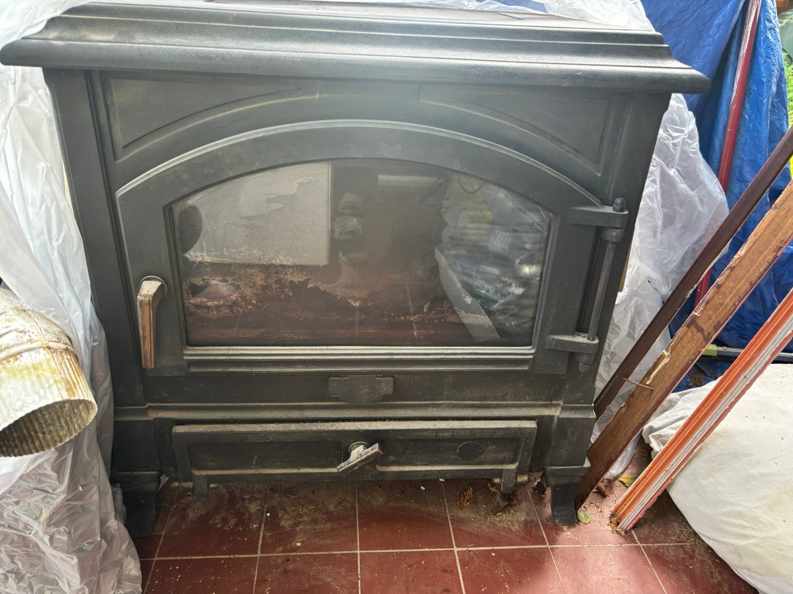 giet ijzere stoof/kolestoof/kachel/houtstoof, Huis en Inrichting, Ophalen, Gebruikt, Hout