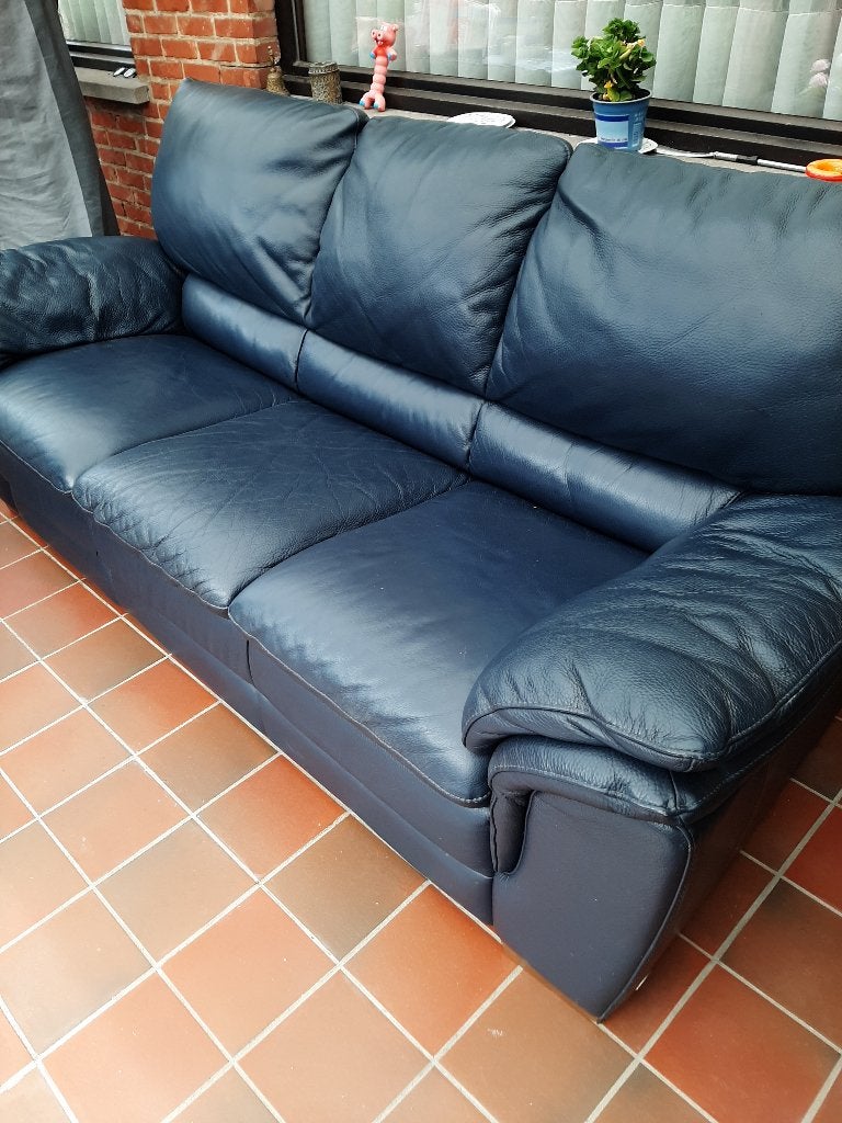 Kalfsleder salon, 125 cm ou plus, Moins de 75 cm, Comme neuf, Enlèvement