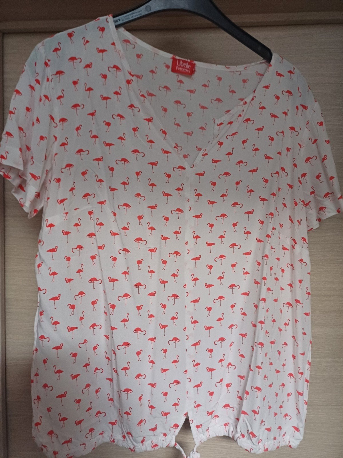 Blouse blanche/flamant rose Dragonfly Taille 48, Vêtements | Femmes, Taille 46/48 (XL) ou plus grande, Enlèvement ou Envoi, Comme neuf