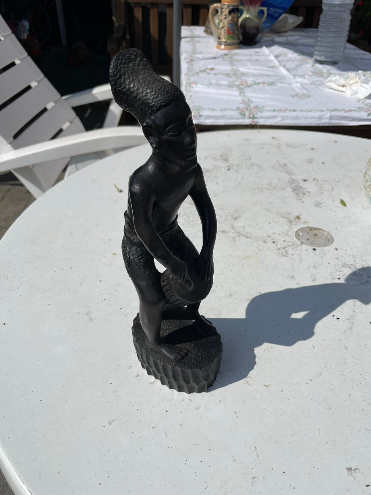 Houten Afrikaans beeldje, Antiek en Kunst, Ophalen of Verzenden, Afrika, Hout, Bruin