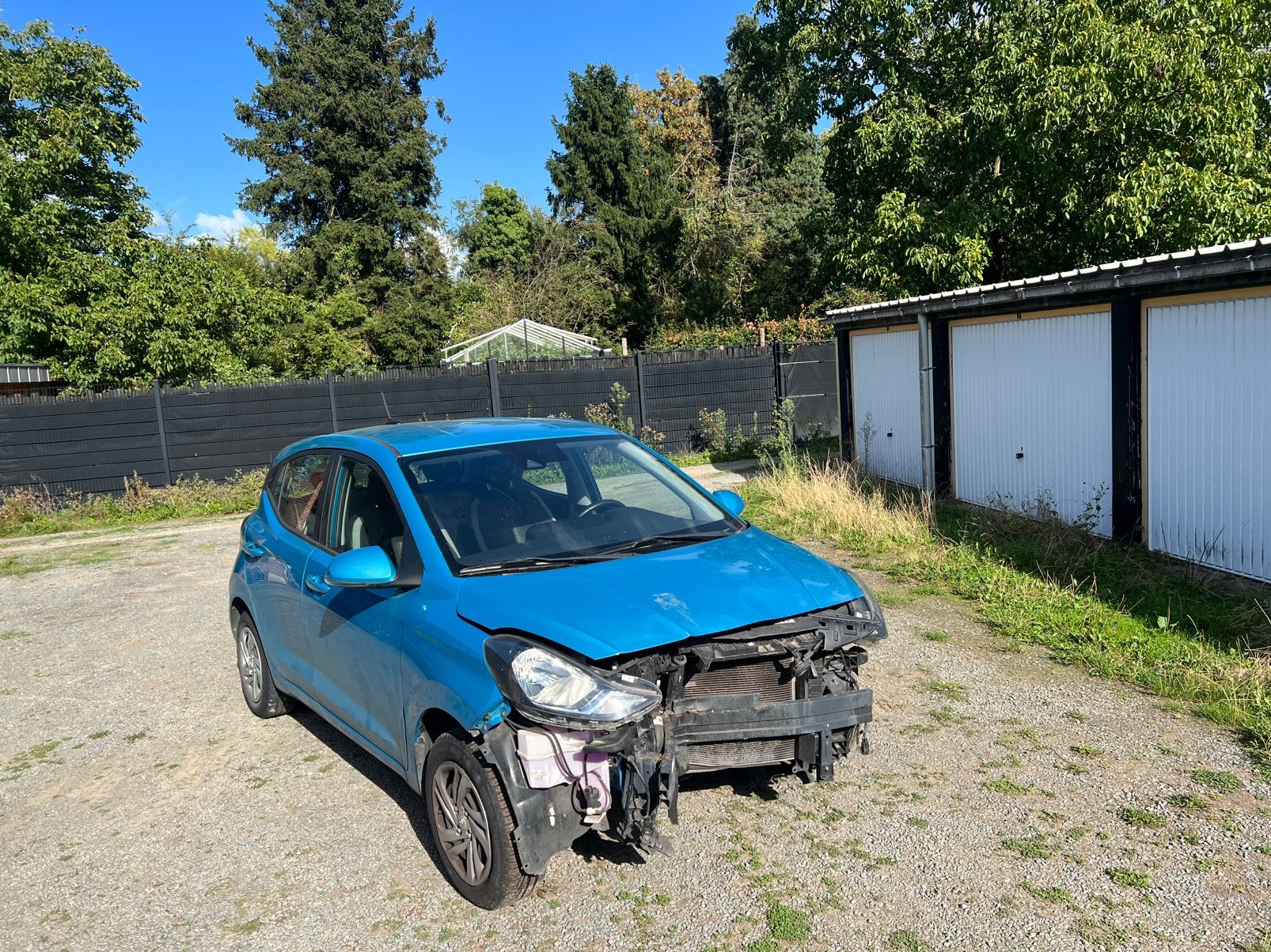 Hyundai i10 2021 87636km SCHADE, Auto's, Voorwielaandrijving, Stof, Blauw, Handgeschakeld