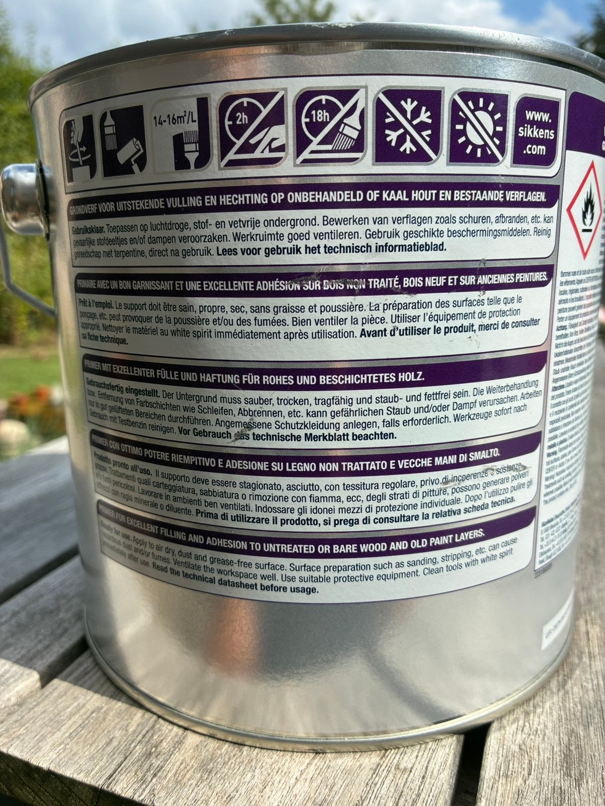 Sikkens rubbol primer 2,5 liter RAL 9010 zuiver wit, Doe-het-zelf en Bouw, Verf, Beits en Lak, Ophalen, Wit, Nieuw, Verf