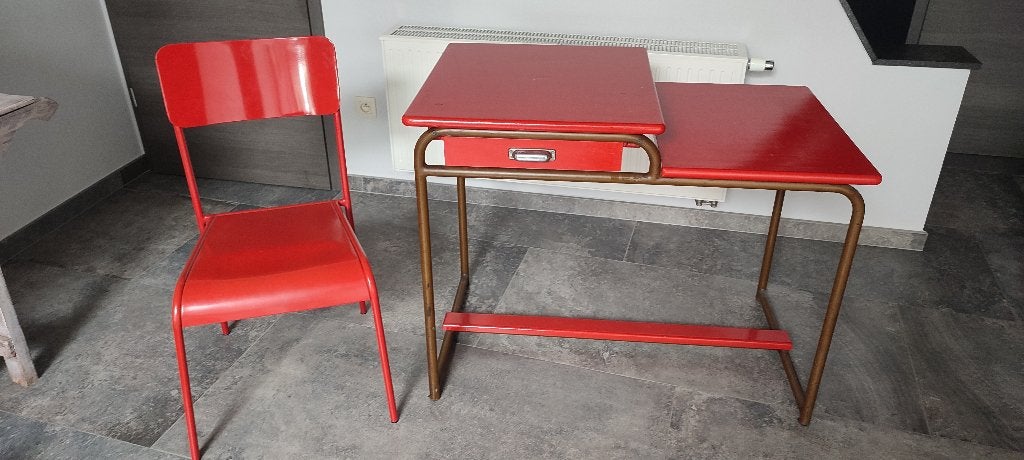 Bureau, Autres marques, Bureau d'écolier, 110 cm, Vintage