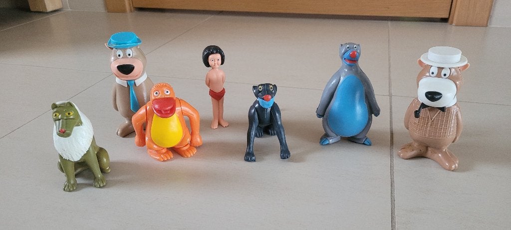 Lot de 7 figurines Walt Disney du Livre de la Jungle (1967), Enlèvement ou Envoi, Utilisé, Autres types