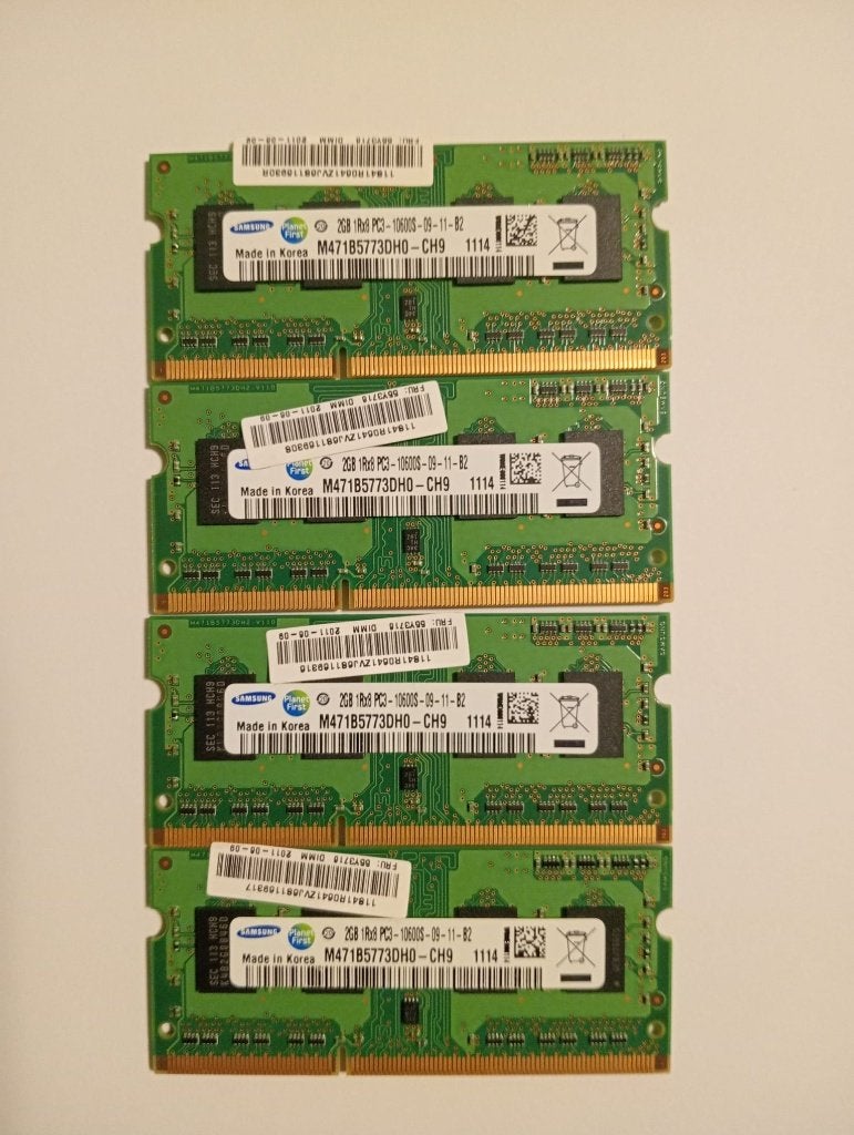 Lot de 4 barrettes RAM portable DDR3 2 Go M471B5773DH0-CH9, Enlèvement ou Envoi, Reconditionné, DDR3, 2 GB