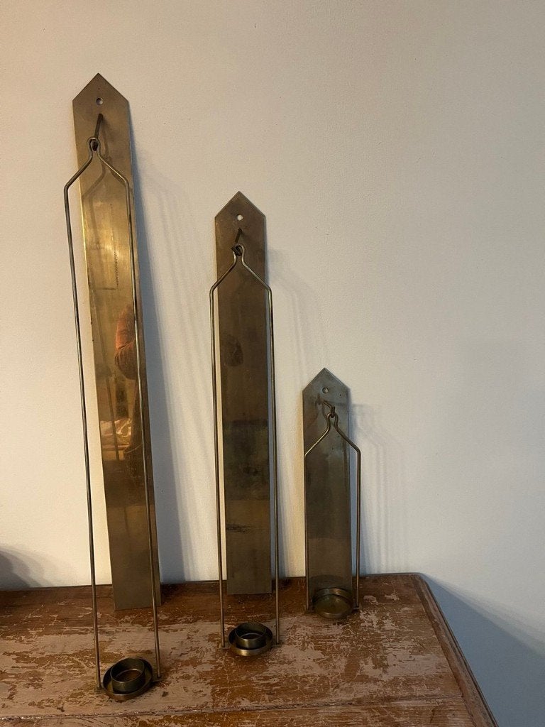 kaarsen of theelichthouders in messing, Huis en Inrichting, Zo goed als nieuw, Metaal, Kandelaar, Goud