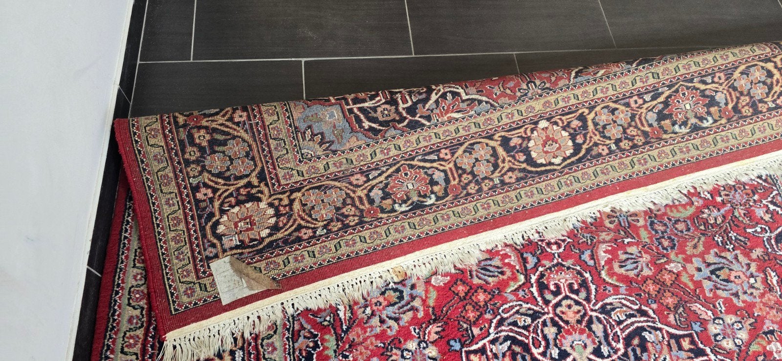 Zeer mooie handgemaakte rode loper maat 200, Ophalen of Verzenden, Rood