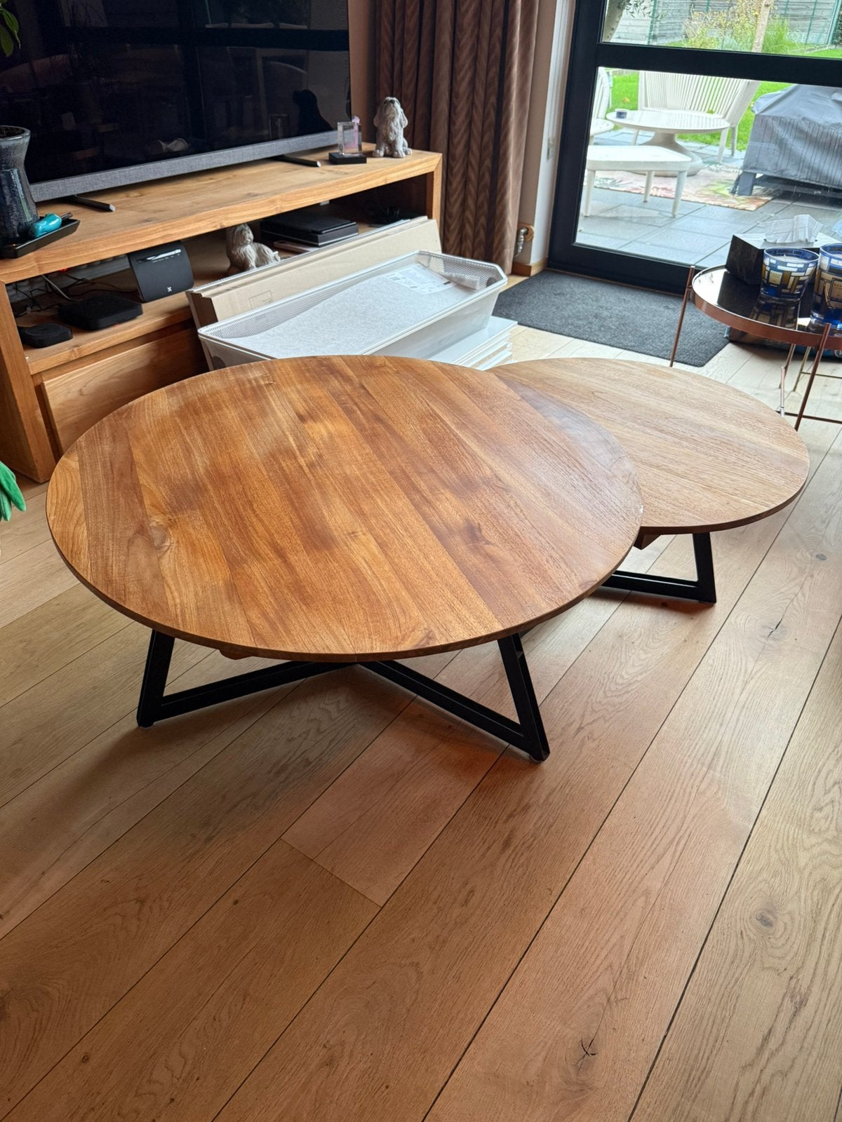 Tables basse teck, Maison & Meubles, Enlèvement, Comme neuf, Teck