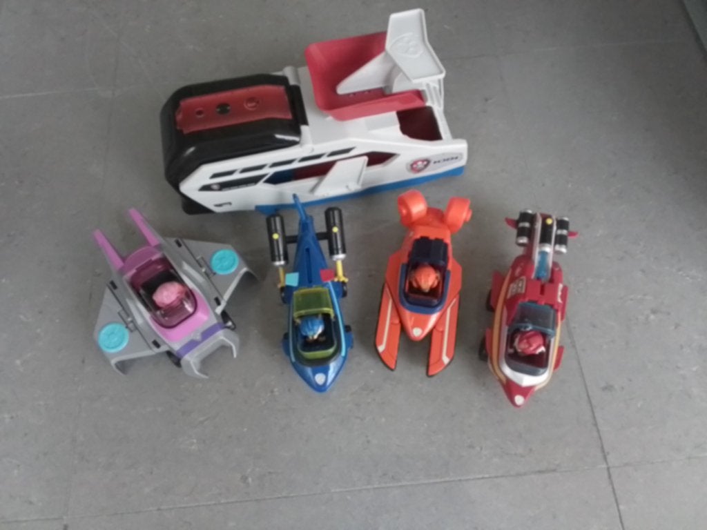 Paw Patrol Aqua Pups Whale Patroller + 4 voertuigen, Ophalen, Zo goed als nieuw