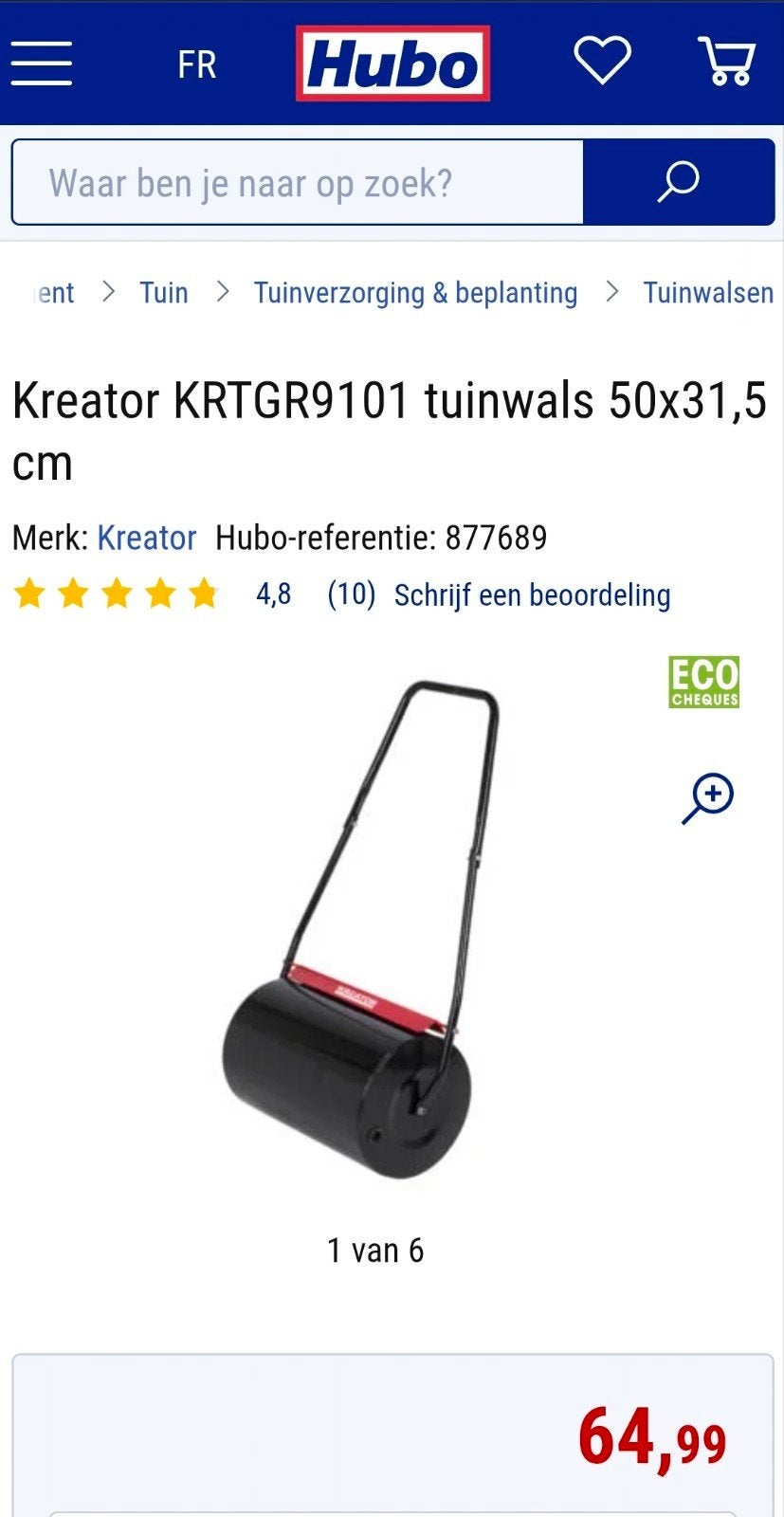 Tuinwals / grasrol Kreator – vulbaar, Tuin en Terras, Ophalen