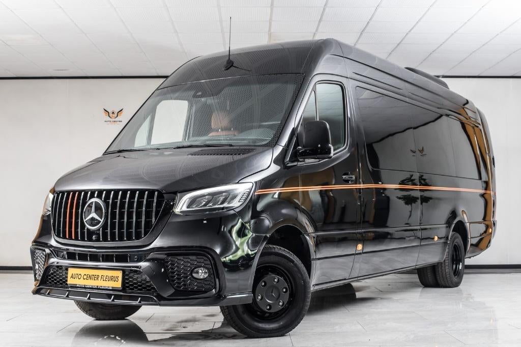 Mercedes-Benz Sprinter VIP - TVA DEDUCTIBLE / 8 PLACES, Automaat, Zwart, Leder, Bruin