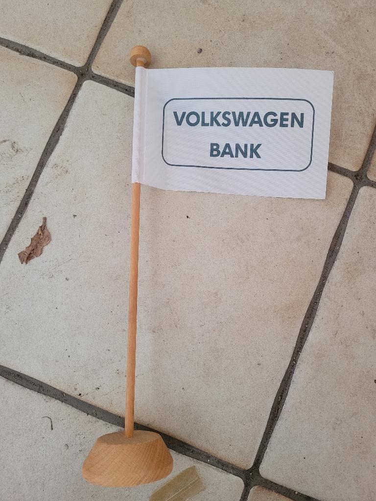 VW Bank kleine tafelvlag - Vintage - Hout, Ophalen, Zo goed als nieuw, Auto, Overige merken