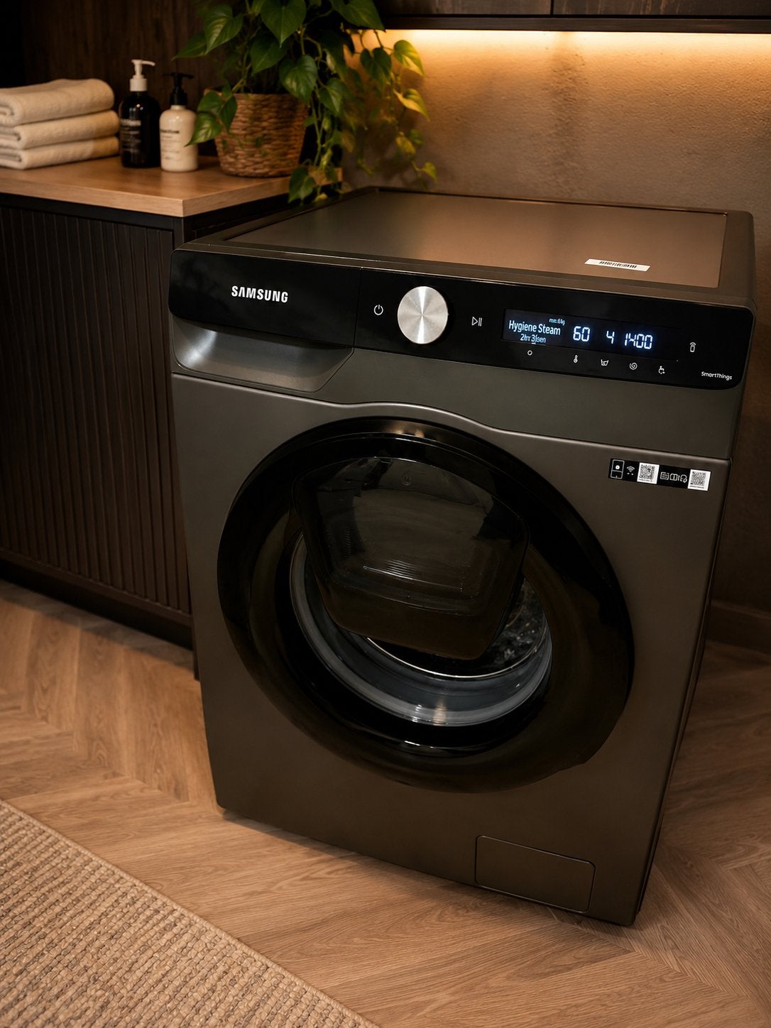 Schone Samsung smart wifi wasmachine in inox, Elektronische apparatuur, Wasmachines, Ophalen, Zo goed als nieuw