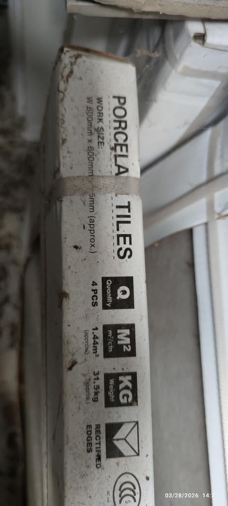 Carrelage 34 mètres carrés, Enlèvement