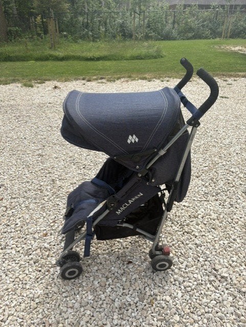 Maclaren Quest buggy – denim blauw, Ophalen, Gebruikt, Maclaren, Verstelbare rugleuning