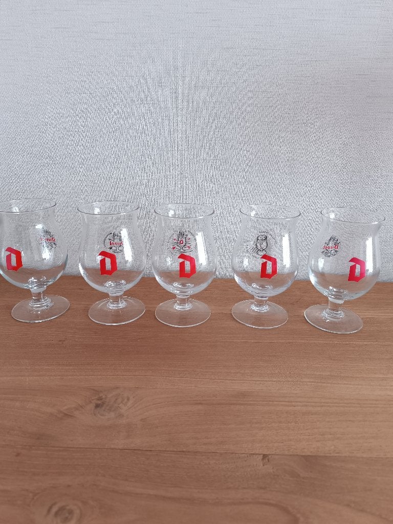 5 splinternieuwe DUVEL glazen met de rode D, Ophalen of Verzenden, Nieuw, Glas of Glazen, Duvel