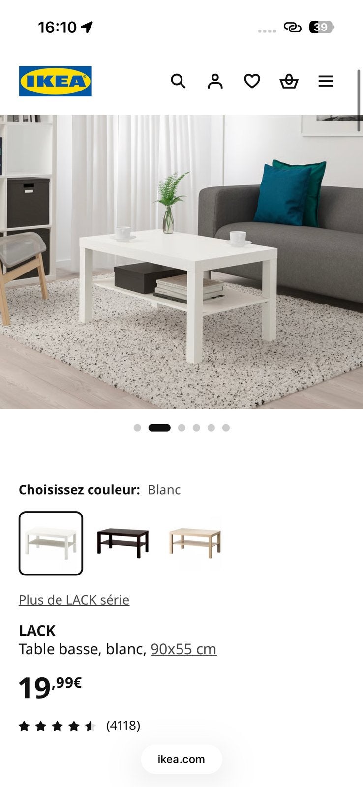 Ikea table Lack, Ophalen